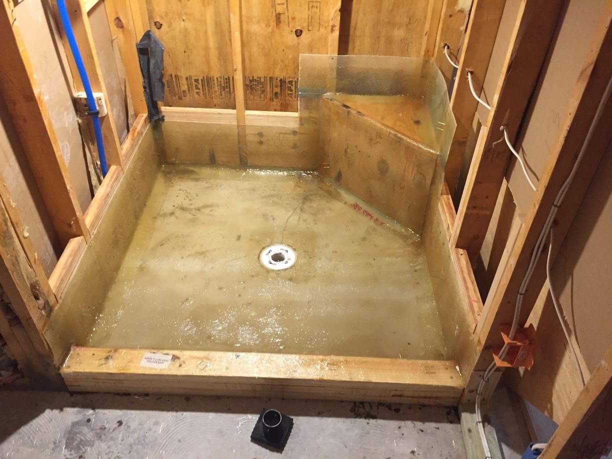 before photo of a bathroom under remodeling